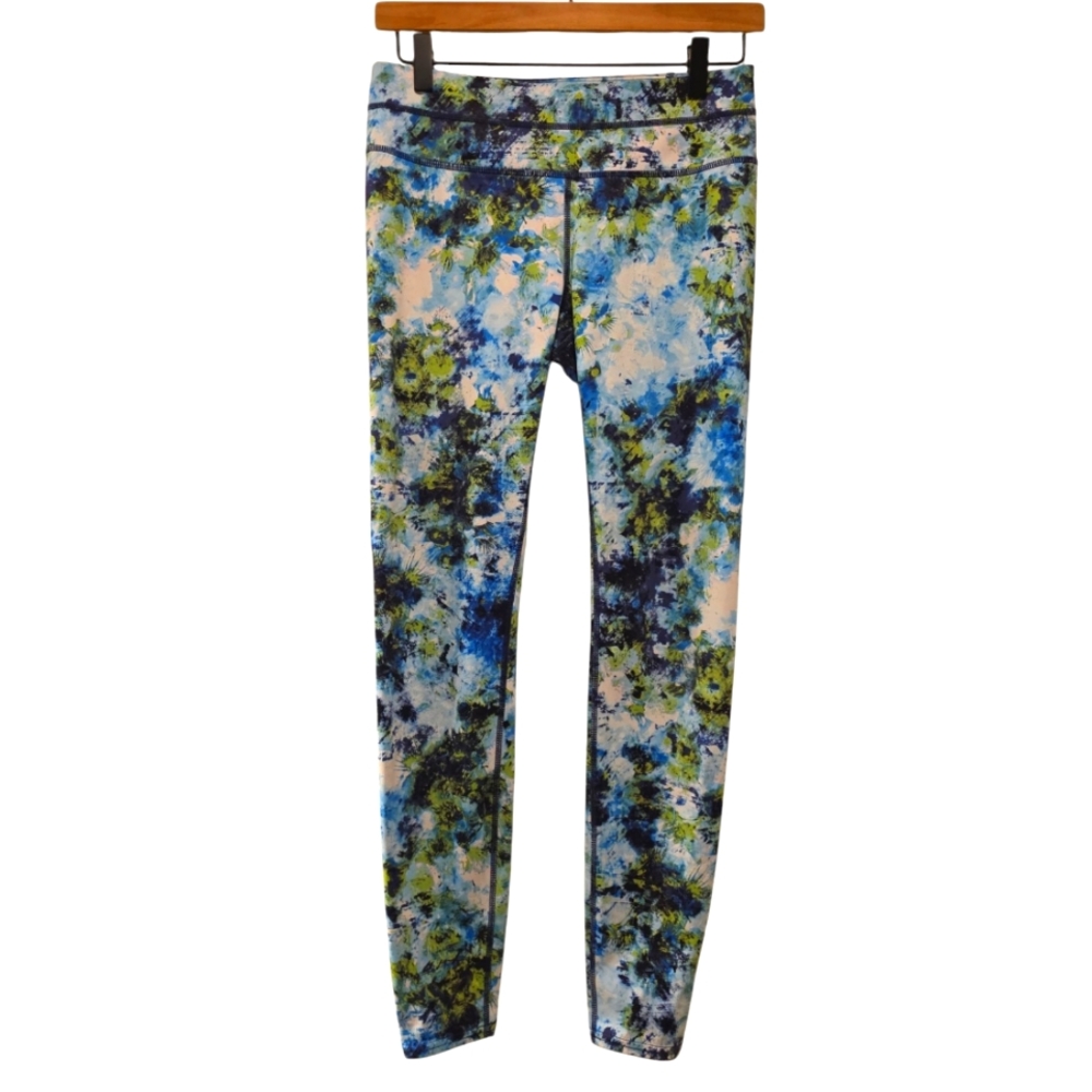 Athleta, Hypersonic Sonar Leggings, Capsian Blue Multi, Stretch, Women's Sz S, L